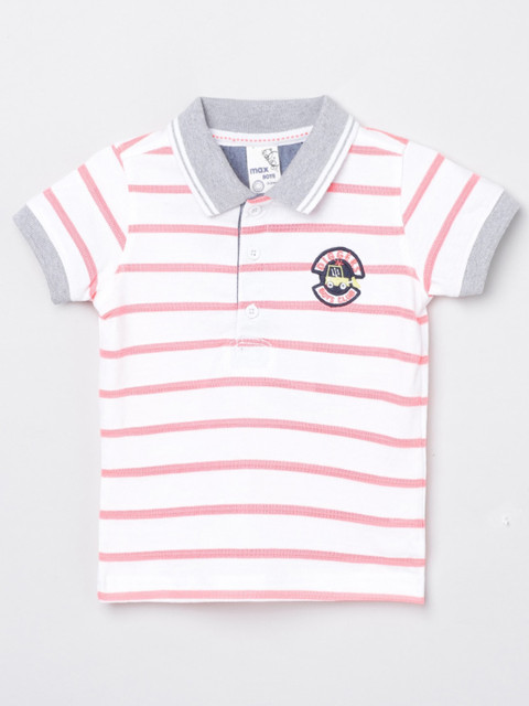 

max Boys Multicoloured Striped Polo Collar Applique T-shirt, Multi