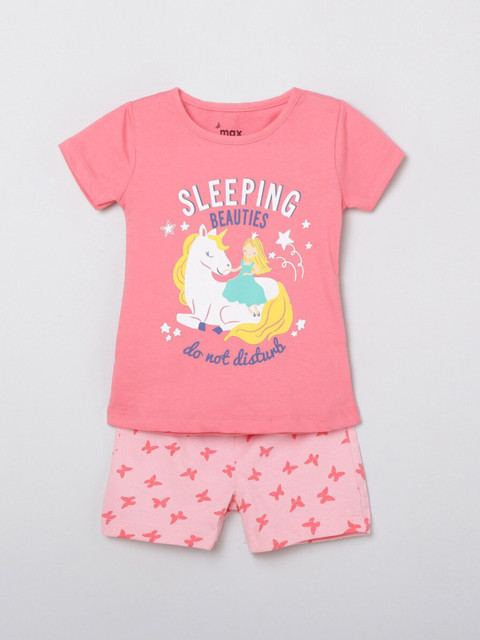 

max Girls Multicoloured Printed Applique T-shirt, Multi