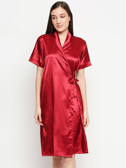 

Lady Love Women Maroon Solid Robe