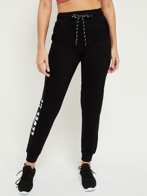 

max Women Black & White Solid Cotton Joggers