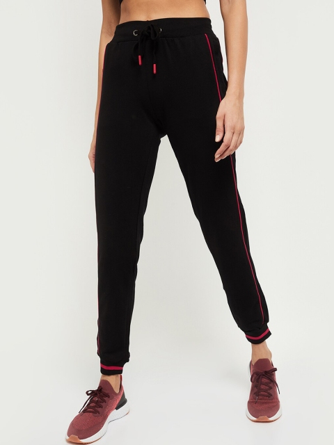 

max Women Black Solid Cotton Joggers