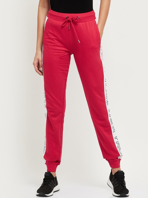 

max Women Red Solid Cotton Joggers