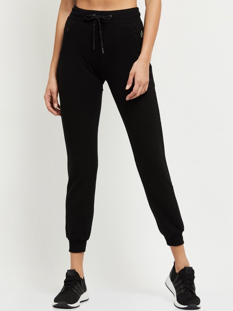 

max Women Black Solid Joggers