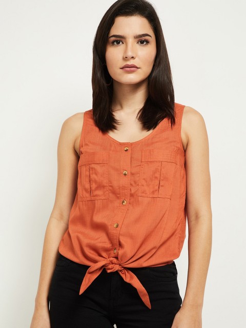 

max Orange Regular Top