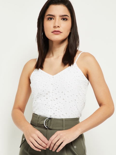 

max White Shoulder Strap Ivory Top