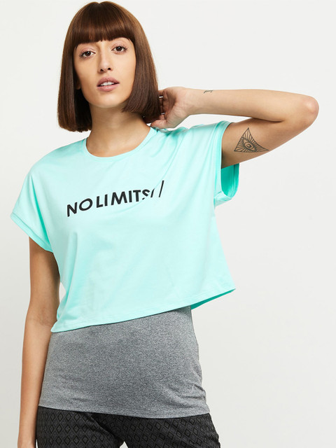 

max Turquoise Blue Regular Crop Top