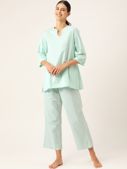 

COTCLO Women Green Pure Cotton Night suit