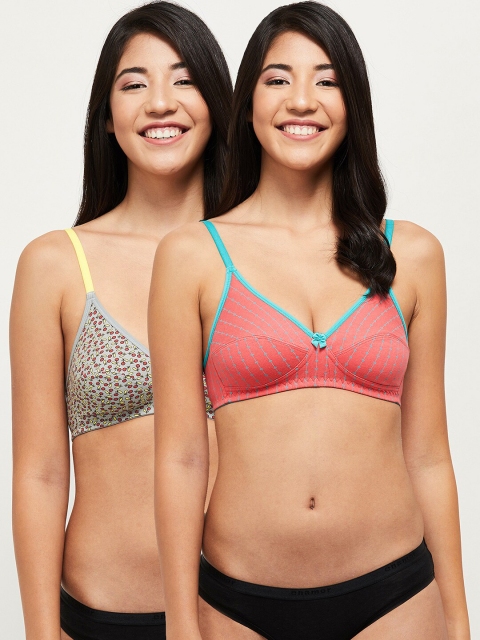 

max Woman Peach & Grey Set of 2 T-shirt Bra Lightly Padded Bra (SP212PKSCB01CCORAL)