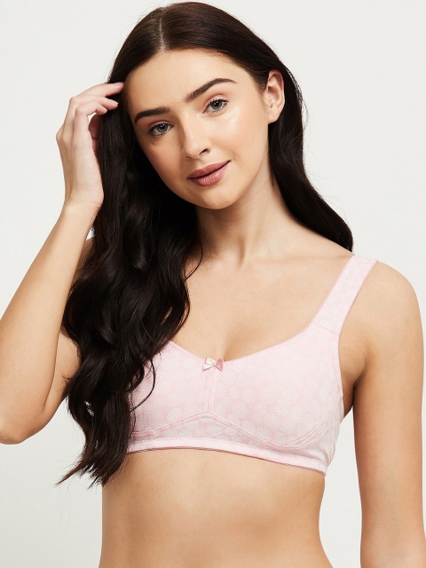 

max Pink & White Printed Underwired Lightly Padded Full Coverage T-shirt Bra
