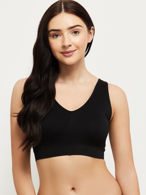 

max Black Solid Non Wired Non Padded Full Coverage Beginners Bra