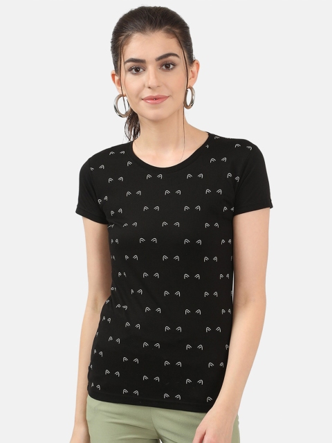 

V2 Value & Variety Black Geometric Printed Chambray Regular Top