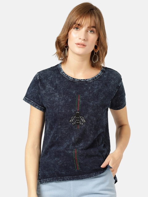 

V2 Value & Variety Women Blue Denim Regular Top