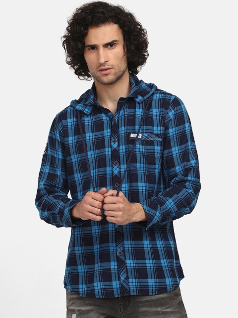 

V2 Value & Variety Men Blue Checked Casual Shirt