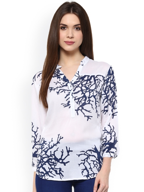 

Hapuka Women White Printed Regular Top