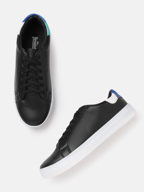 

Roadster Women Black Solid Sneakers with Colourblocked Detail