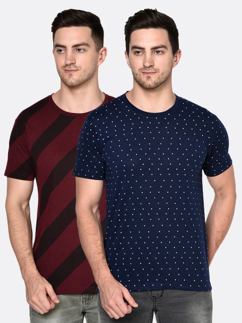 

ELEGANCE Men Pack Of 2 Printed T-shirt, Multi