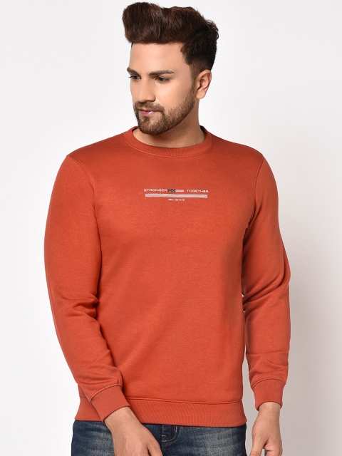 

Octave Men Rust Chest Printed Sweatshirt