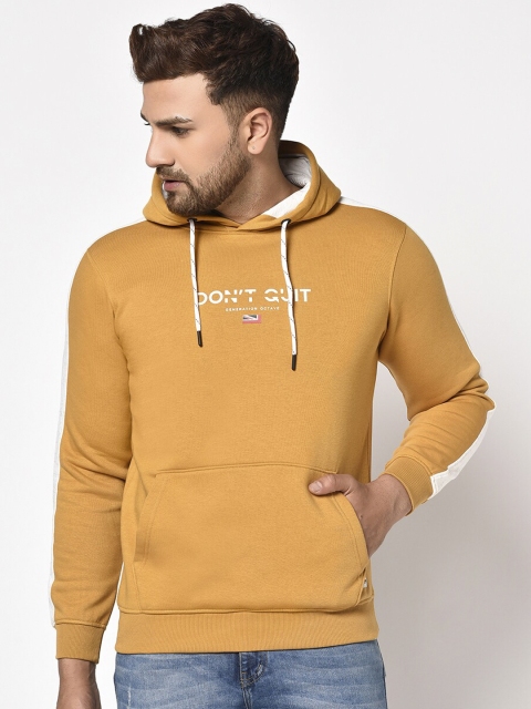 

Octave Men Yellow Printed Hooded Sweatshirt