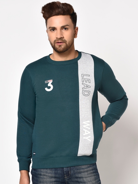 

Octave Men Teal Green & White Typography Printed Sweatshirt