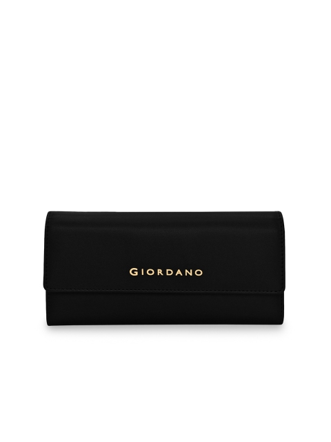 

GIORDANO Women Black Solid PU Envelope Wallet