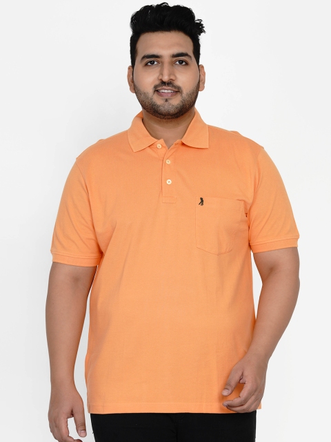 

Santonio Men Orange Polo Collar Pure Cotton T-shirt