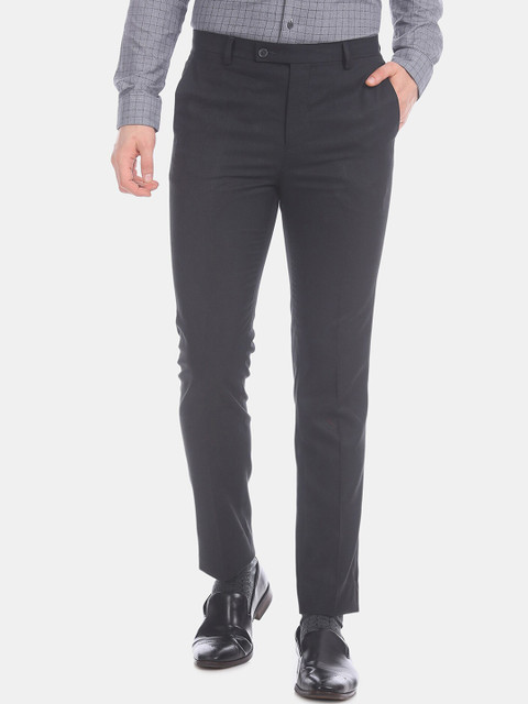 

Arrow New York Men Charcoal Formal Trousers