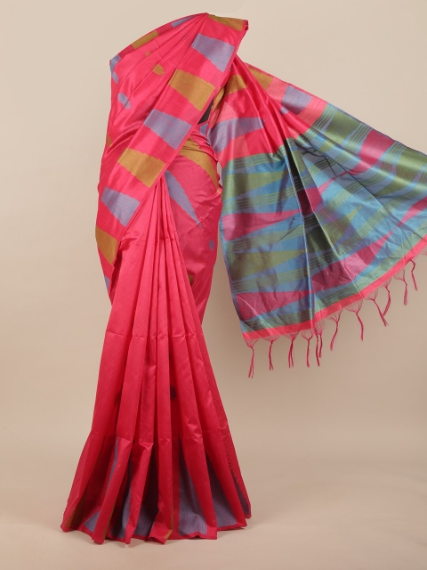 

Pothys Pink & Purple Jute Silk Saree