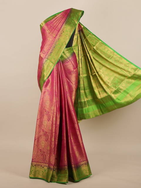 

Pothys Magenta & Green Woven Design Zari Jute Silk Saree