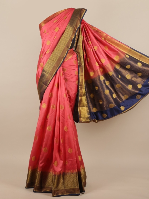 

Pothys Pink & Purple Ethnic Motifs Woven Design Zari Jute Silk Saree