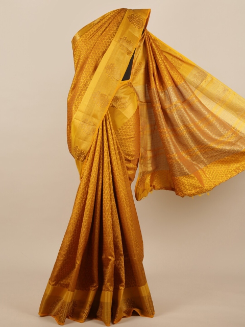 

Pothys Mustard Woven Design Jute Silk Saree