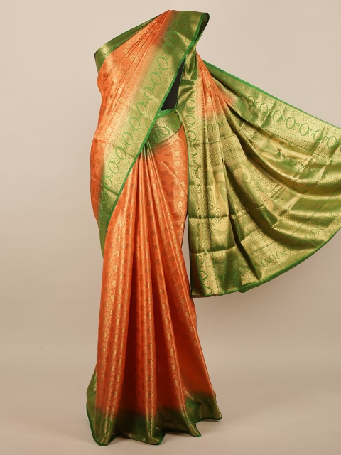 

Pothys Pink Floral Zari Jute Silk Saree