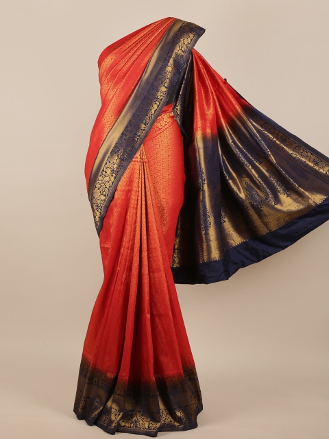 

Pothys Red & Blue Woven Design Zari Jute Silk Saree