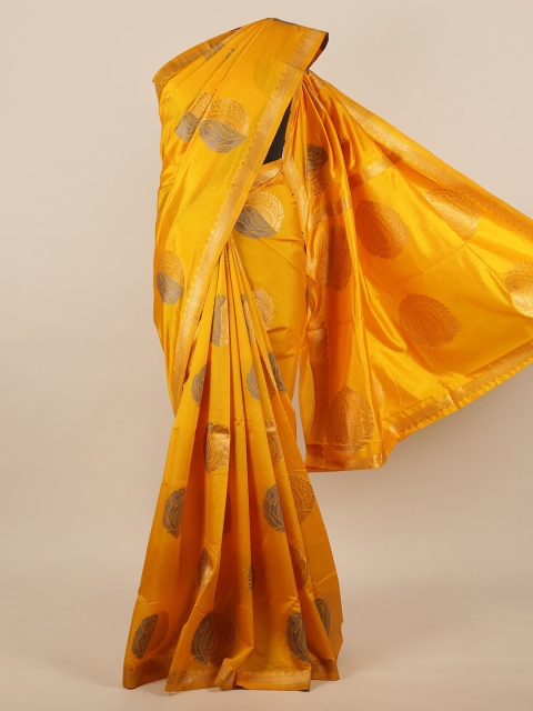 

Pothys Yellow & Grey Jute Silk Saree