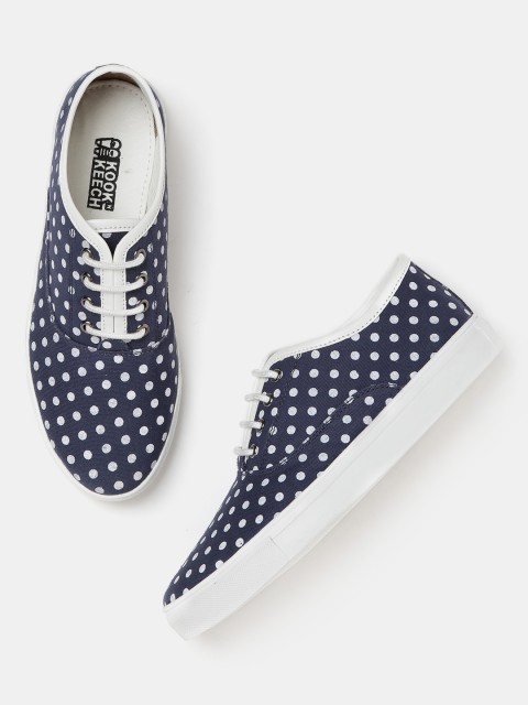 

Kook N Keech Women Navy Printed Sneakers, Navy blue