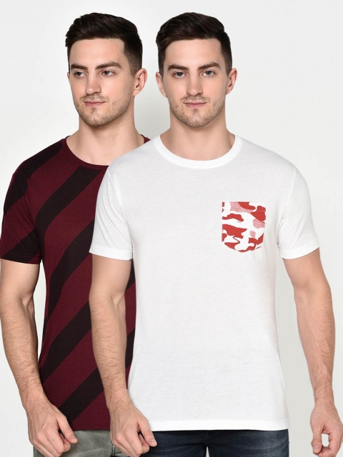 

ELEGANCE Men Pack Of 2 Printed T-shirts, Multi