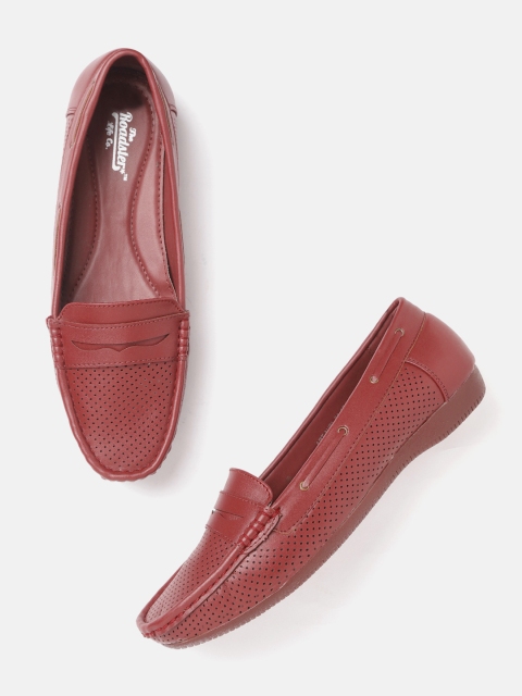 

Roadster Women Maroon Perforated Penny Loafers