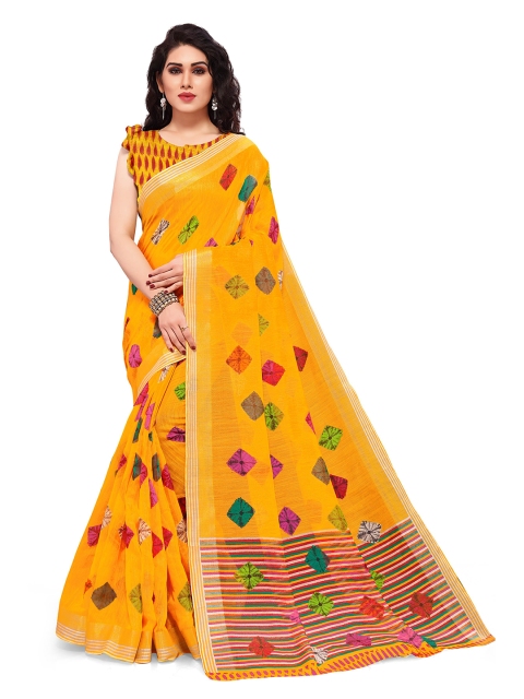 

KALINI Yellow & Multicoloured Saree