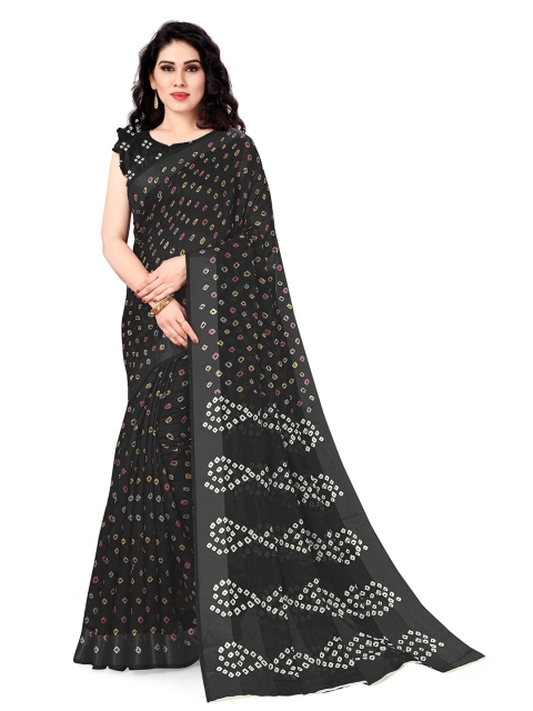 

KALINI Black & White Bandhani Printed Saree