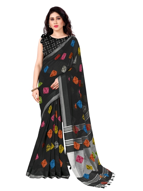 

KALINI Black & Red Bandhani Saree