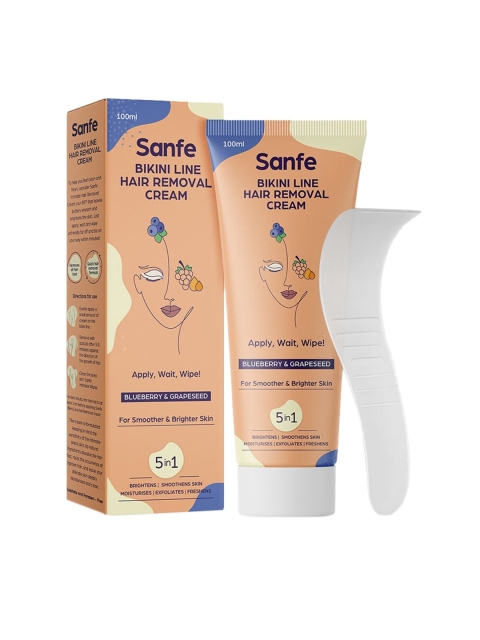 

Sanfe Women Bikini Line Hair Removal Cream with Blueberry & Grapeseed 100 ml, Coral