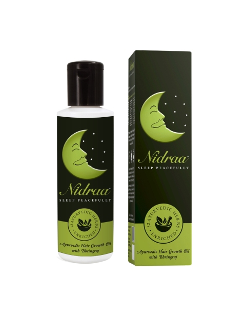 

Nidraa Ayurvedic Hair Growth Oil with Bhringraj - 100ml, Black