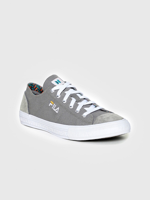 

FILA Unisex Grey & White Canvas Regular Lace-Up Sneakers