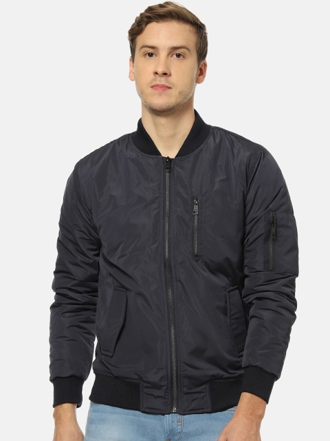 

Campus Sutra Men Navy Blue Windcheater Bomber Jacket