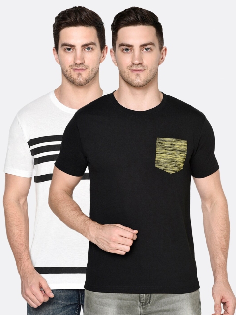 

ELEGANCE Men Set of 2 Black & White T-shirts