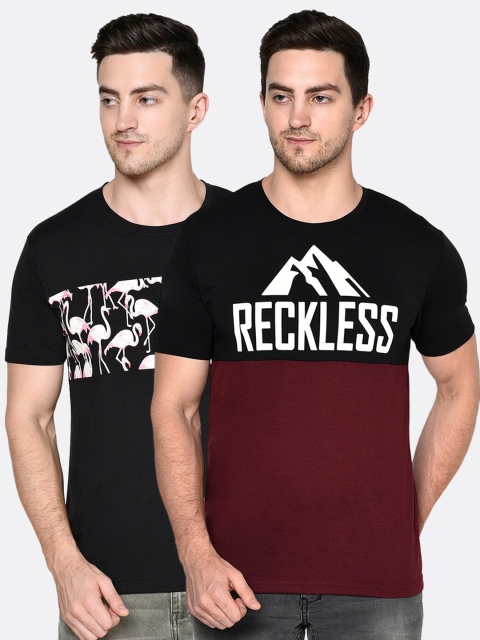 

ELEGANCE Men Pack Of 2 Printed T-shirt, Multi