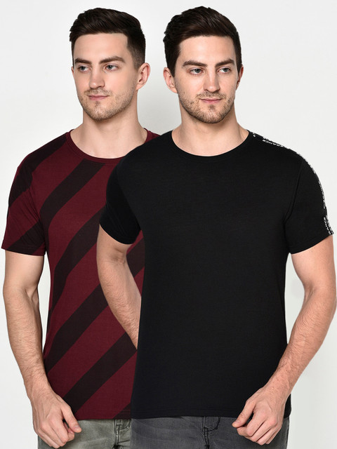 

ELEGANCE Men Pack Of 2 Printed T-shirts, Multi