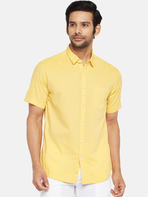 

BYFORD by Pantaloons Men Yellow Casual Shirt