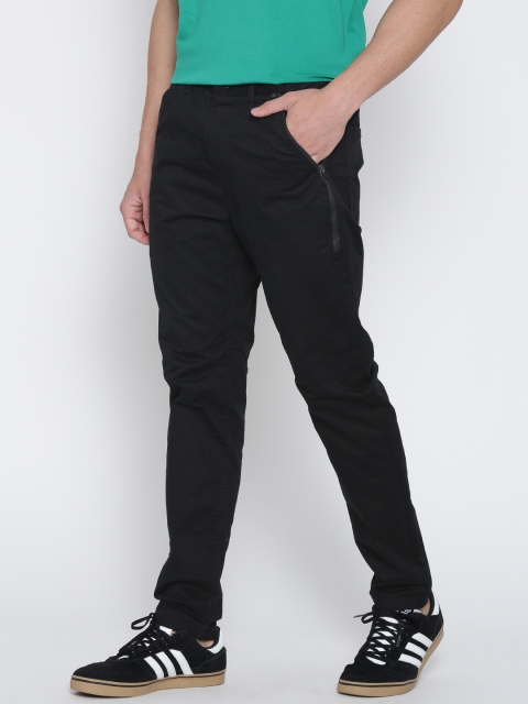 

Being Human Clothing Men Black Solid Regular Fit Chinos
