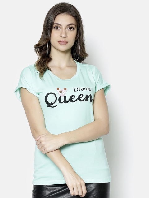 

V2 Value & Variety Sea Green Printed Chambray Regular Top