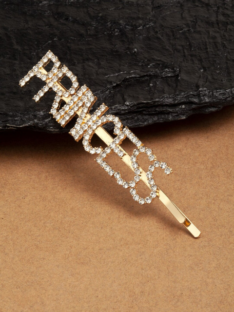 

Ferosh Women Gold-Toned & White Embellished Bobby Pins